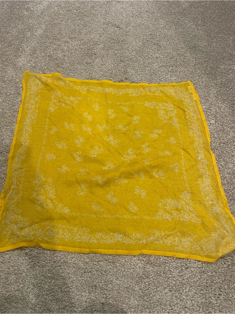 NWOT Chan Luu Yellow Floral Print Square Scarf